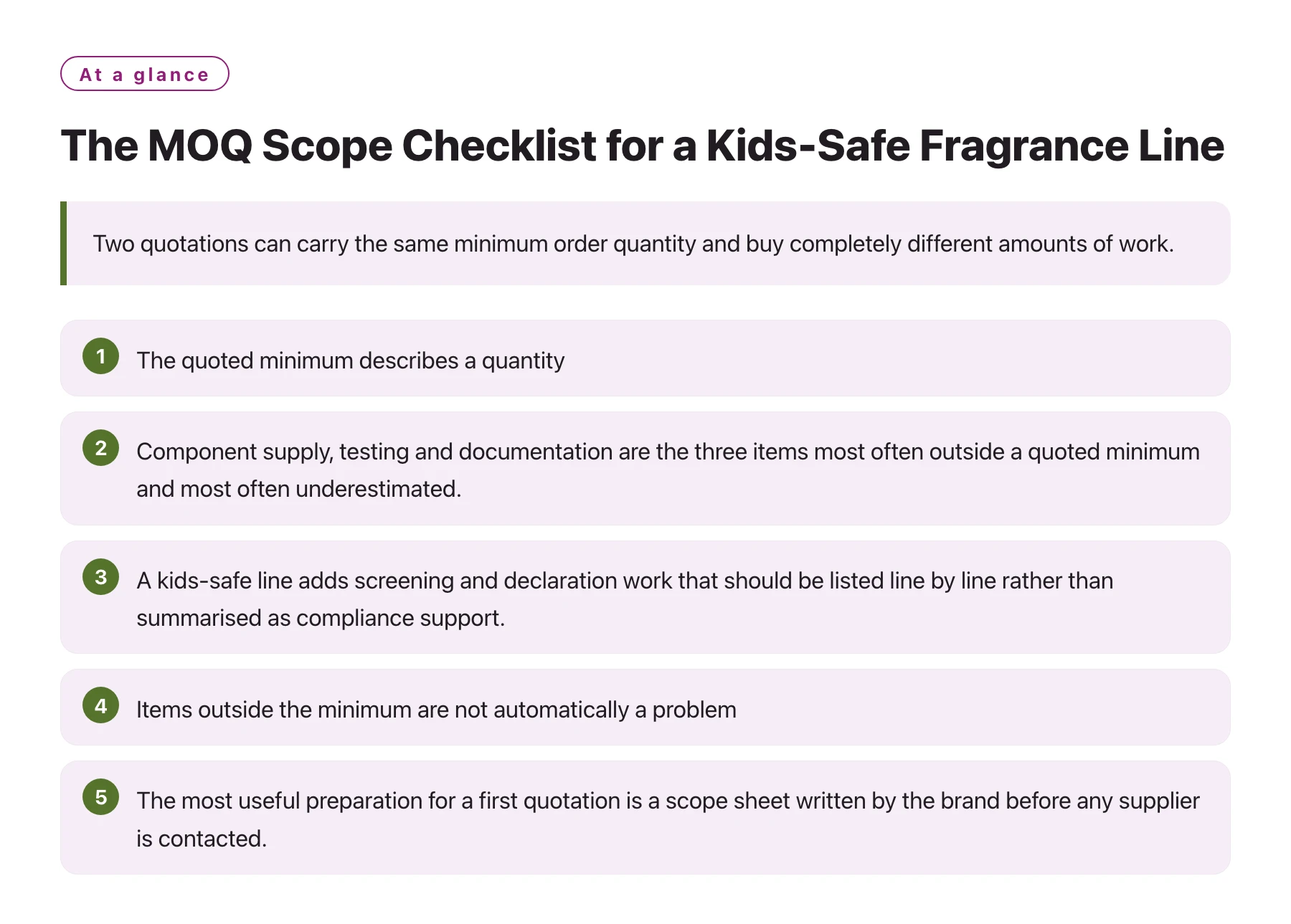 The MOQ Scope Checklist for a Kids-Safe Fragrance Line——全文要点速览